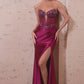 Beaded Plunging Neckline Gown By Ladivine C172 - Women Evening Formal Gown - Special Occasion