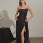 Satin One Shoulder Neckline Gown By Ladivine CA122 - Women Evening Formal Gown - Special Occasion