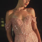 Beaded Off The Shoulder Sheath Gown By Ladivine CC341 - Women Evening Formal Gown - Special Occasion