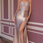 Crystal Sweetheart Neckline Gown By Ladivine CA121 - Women Evening Formal Gown - Special Occasion