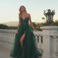 Strapless Layered Tulle Leg Slit Gown by Cinderella Divine CD0230 - Special Occasion/Curves