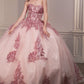 Glitter Strapless Sweetheart Neckline Quinceanera Ball Gown By Ladivine 15715