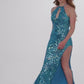 Jovani 37245 Sequin Fitted Halter Neckline Dress - Special Occasion