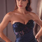 Strapless Sweetheart Neckline Leg Slit Gown by Ladivine J875 - Special Occasion/Curves