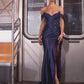 Off The Shoulder Leg Slit Gown By Ladivine CC456 - Women Evening Formal Gown - Special Occasion