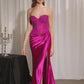 Strapless Sweetheart High Slit Gown By Ladivine CC0447 - Women Evening Formal Gown - Special Occasion