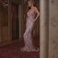 Embellished Plunging Neckline Mermaid Gown By Ladivine CC0688 - Women Evening Formal Gown - Special Occasion/Curves