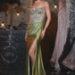 Beaded Plunging Neckline Gown By Ladivine C172 - Women Evening Formal Gown - Special Occasion