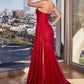 Satin One Shoulder Mermaid Gown by Cinderella Divine PT004 - Special Occasion