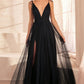 Tulle V-Neckline A-Line Gown By Amoris SE005P - Women Evening Formal Gown - Special Occasion