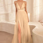 Tulle V-Neckline A-Line Gown By Amoris SE005P - Women Evening Formal Gown - Special Occasion