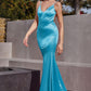 Neon Fitted Satin Dress by Cinderella Divine SE016P - Special Occasion
