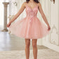 Lace Bodice A-Line Layered Tulle Short Dress by Cinderella Divine SF047 - Special Occasion
