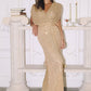 Sequin Fitted V-Neckline Gown By Amoris T101 - Women Evening Formal Gown - Special Occasion/Curves