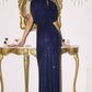 Sequin Fitted V-Neckline Gown By Amoris T101 - Women Evening Formal Gown - Special Occasion/Curves