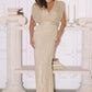 Sequin Fitted V-Neckline Gown By Amoris T101 - Women Evening Formal Gown - Special Occasion/Curves