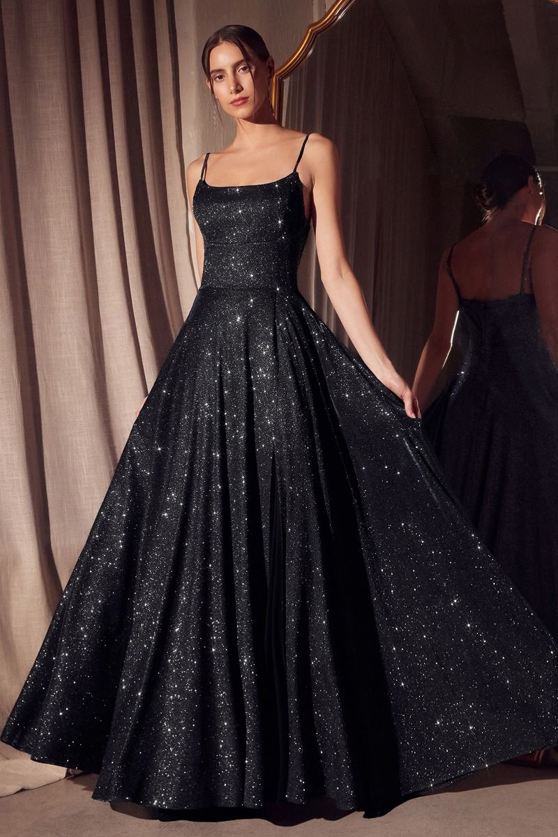 Glitter Sleeveless A-Line Slit Gown By Amoris T213 - Women Evening Formal Gown