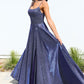 Glitter Sleeveless A-Line Slit Gown By Amoris T213 - Women Evening Formal Gown - Special Occasion