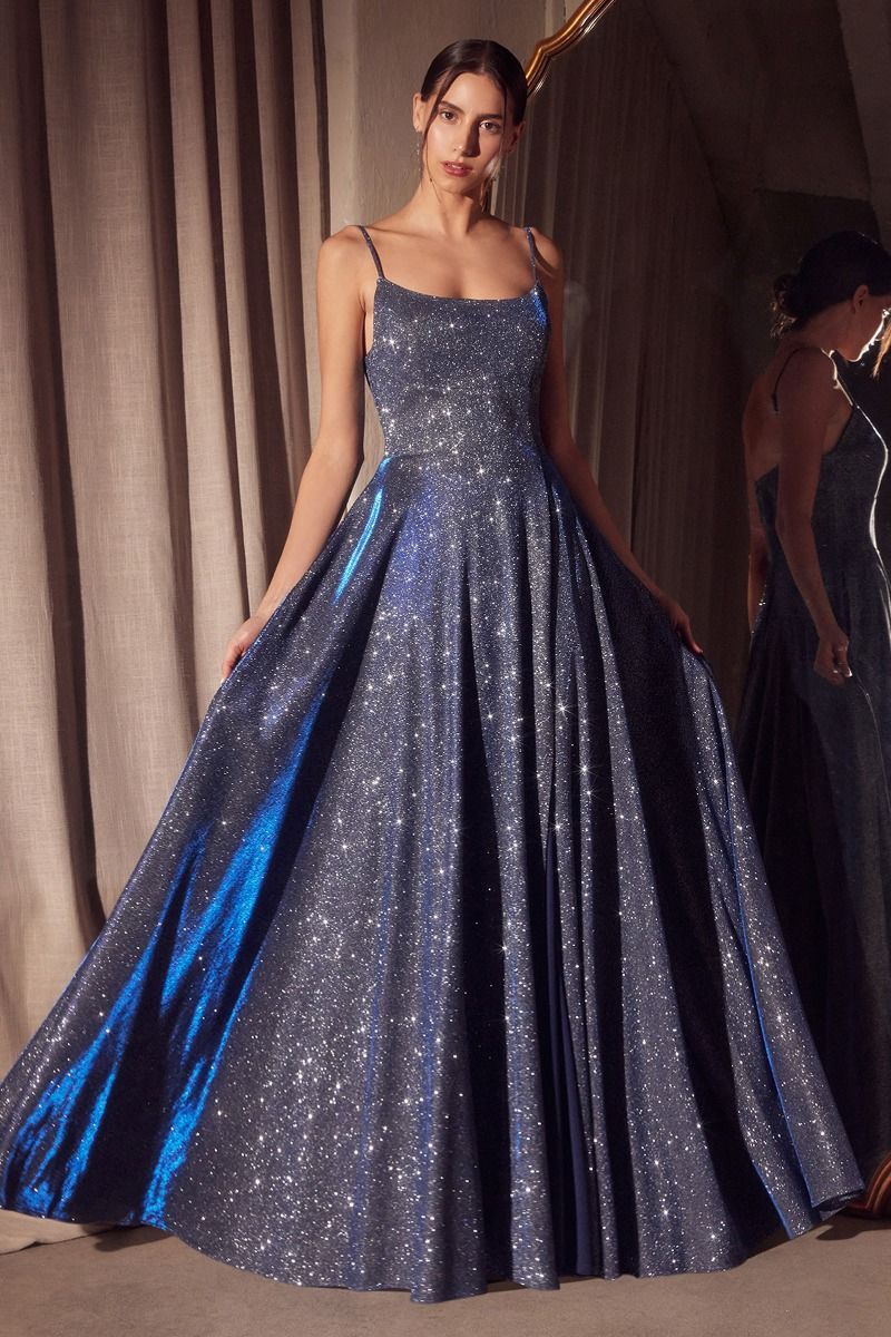 Glitter Sleeveless A-Line Slit Gown By Amoris T213 - Women Evening Formal Gown