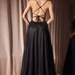 Glitter V-Neck A-Line Slit Gown By Amoris T214 - Women Evening Formal Gown - Special Occasion
