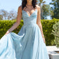Glitter V-Neck A-Line Slit Gown By Amoris T214 - Women Evening Formal Gown - Special Occasion