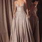 Glitter V-Neck A-Line Slit Gown By Amoris T214 - Women Evening Formal Gown - Special Occasion
