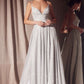 Glitter V-Neck A-Line Slit Gown By Amoris T214 - Women Evening Formal Gown - Special Occasion
