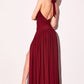 Halter Neckline Leg Slit Gown By Astee T502 - Women Evening Formal Gown - Special Occasion