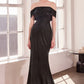Glitter Off Shoulder Sheath Gown By Amoris T603 - Women Evening Formal Gown - Special Occasion