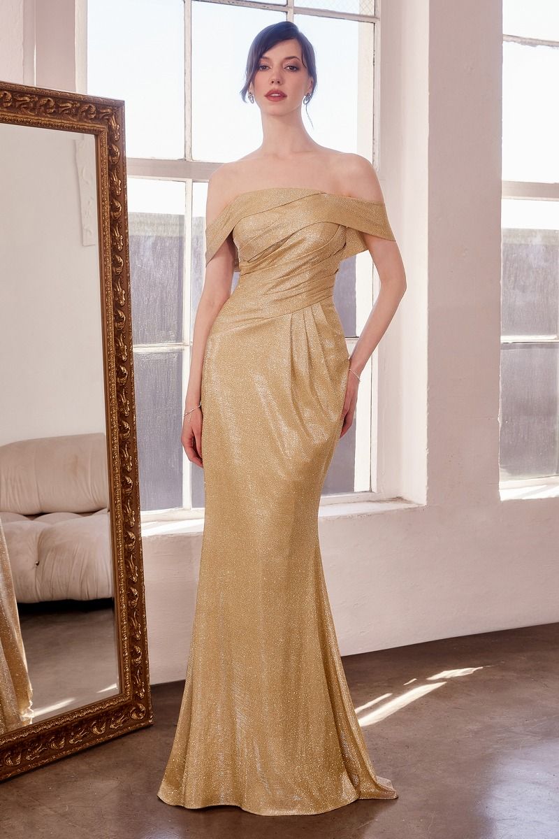 Glitter Off Shoulder Sheath Gown By Amoris T603 - Women Evening Formal Gown - Special Occasion