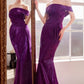 Glitter Off Shoulder Sheath Gown By Amoris T603 - Women Evening Formal Gown - Special Occasion