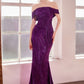 Glitter Off Shoulder Sheath Gown By Amoris T603 - Women Evening Formal Gown - Special Occasion