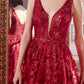 Glitter Print A-Line Gown By Amoris T606 - Women Evening Formal Gown - Special Occasion