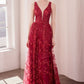 Glitter Print A-Line Gown By Amoris T606 - Women Evening Formal Gown - Special Occasion