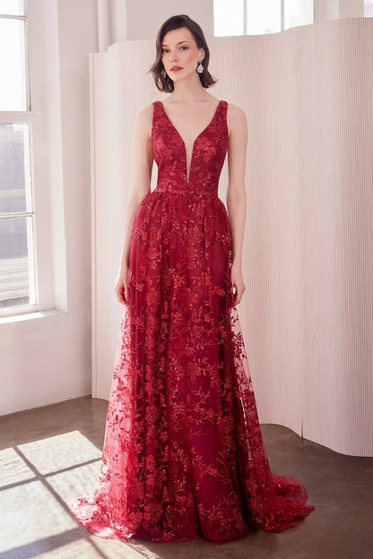 Glitter Print A-Line Gown By Amoris T606 - Women Evening Formal Gown - Special Occasion