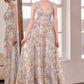 Glitter Print A-Line Gown By Amoris T606 - Women Evening Formal Gown - Special Occasion
