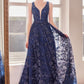Glitter Print A-Line Gown By Amoris T606 - Women Evening Formal Gown - Special Occasion