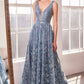 Glitter Print A-Line Gown By Amoris T606 - Women Evening Formal Gown - Special Occasion