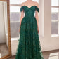 Glitter Off Shoulder A-Line Gown By Amoris T607 - Women Evening Formal Gown - Special Occasion