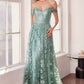 Glitter Off Shoulder A-Line Gown By Amoris T607 - Women Evening Formal Gown - Special Occasion