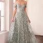 Glitter Off Shoulder A-Line Gown By Amoris T607 - Women Evening Formal Gown - Special Occasion