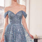 Glitter Off Shoulder A-Line Gown By Amoris T607 - Women Evening Formal Gown - Special Occasion