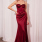 Satin Sweetheart Neckline Leg Slit Gown By Amoris T608 - Women Evening Formal Gown - Special Occasion