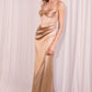 Satin Sweetheart Neckline Leg Slit Gown By Amoris T608 - Women Evening Formal Gown - Special Occasion