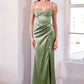 Satin Sweetheart Neckline Leg Slit Gown By Amoris T608 - Women Evening Formal Gown - Special Occasion