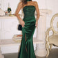 Beaded Satin Strapless Sheath Gown By Amoris T609 - Women Evening Formal Gown - Special Occasion