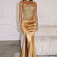 Beaded Satin Strapless Sheath Gown By Amoris T609 - Women Evening Formal Gown - Special Occasion