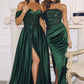 Beaded Satin Strapless Sheath Gown By Amoris T609 - Women Evening Formal Gown - Special Occasion