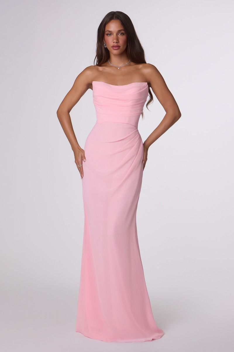 Chiffon Scoop Neckline Gown By Amoris T702 - Women Evening Formal Gown - Special Occasion