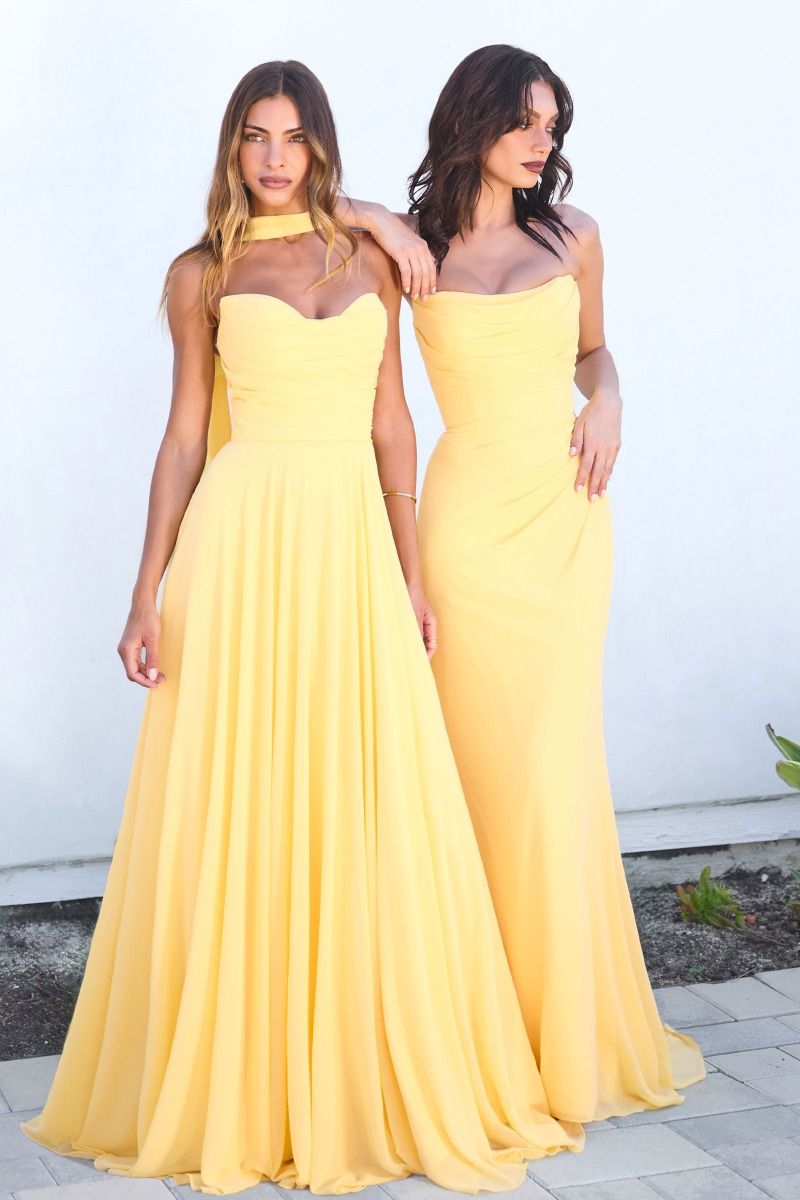 Chiffon Scoop Neckline Gown By Amoris T702 - Women Evening Formal Gown - Special Occasion